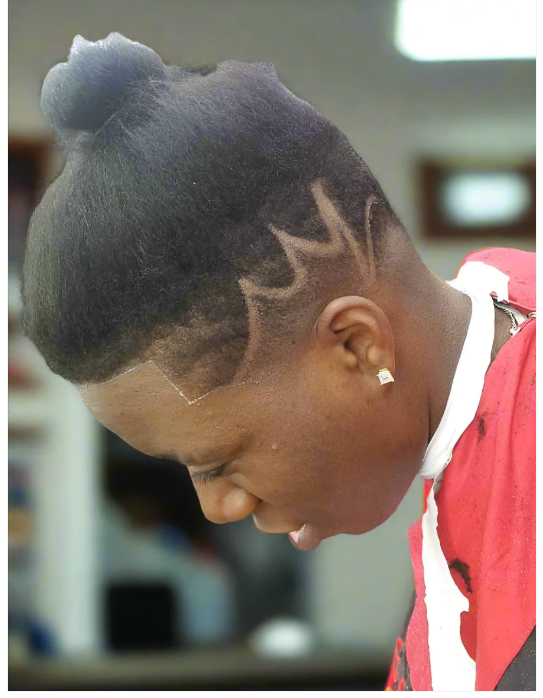 Custom hair design with undercut & fade
